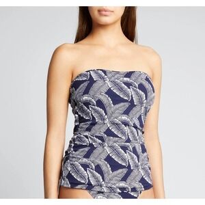 Tommy Bahama Women's Island Cays Palm Print Bandini Top Size Small Navy